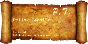 Poliak Teréz névjegykártya